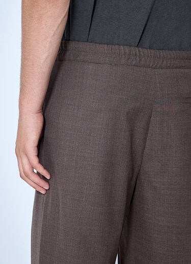 LN-CC® - The Row: Ari Wool Wide-Leg Pants - Brown The Row Ari Wool Wide-Leg Pants Brown row0165001
