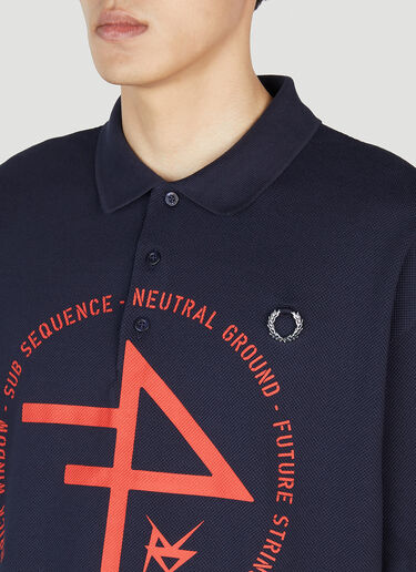 Raf Simons x Fred Perry Printed Polo Top Dark Blue rsf0152007