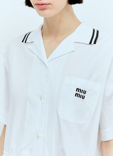 Miu Miu Poplin Mini Dress White miu0256074