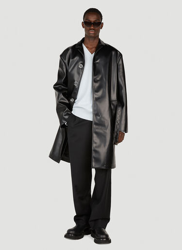 Acne Studios Faux Leather Trench Coat Black acn0152010
