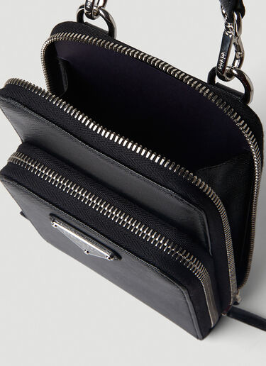 Logo Plaque Phone Pouch Prada Logo Plaque Phone Pouch Black pra0152072