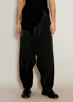 Yohji Yamamoto Embroidery Draped Pants Black yoy0154015