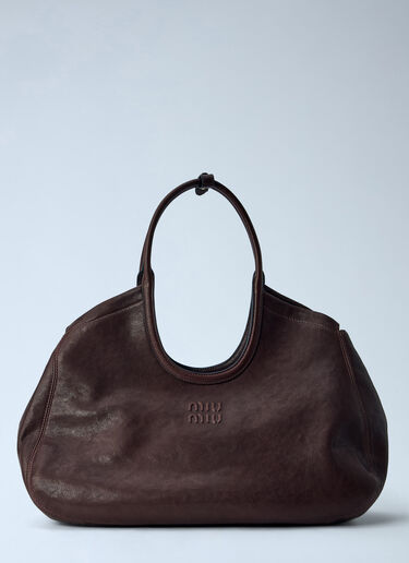 LN-CC® - Miu Miu: Ivy Nappa Leather Shopping Bag - Brown Miu Miu Ivy Nappa Leather Shopping Bag Brown miu0266110