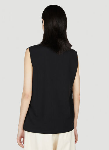 Saint Laurent Sleeveless Polo Shirt Black sla0252026