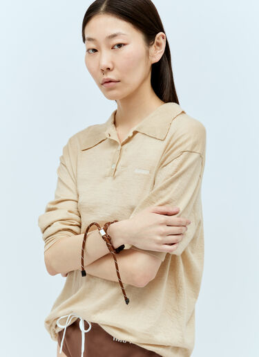 Miu Miu 绳编尼龙手链  棕色 miu0256051