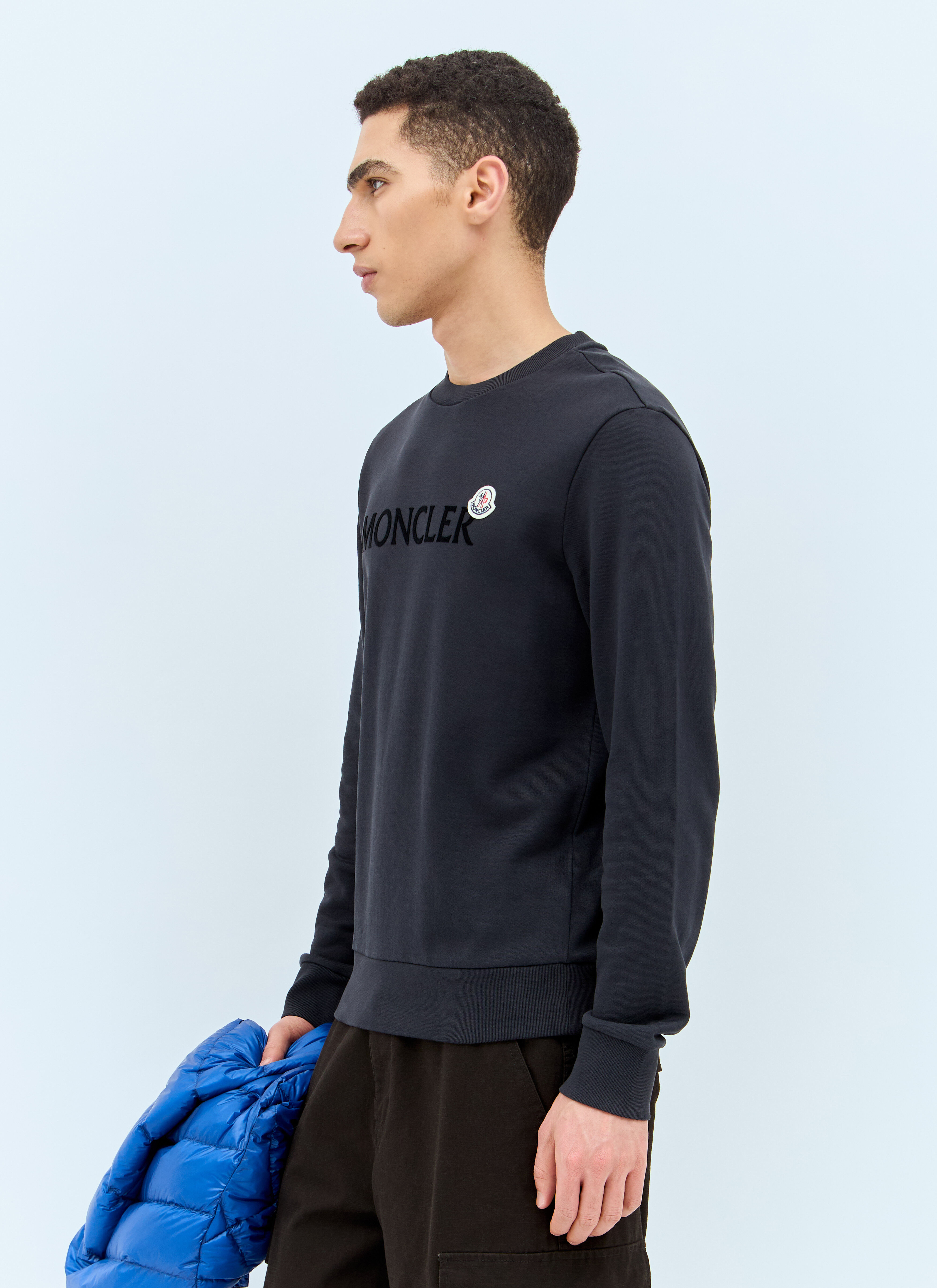 Moncler Men's' Logo Patch Sweatshirt in Navy | LN-CC®