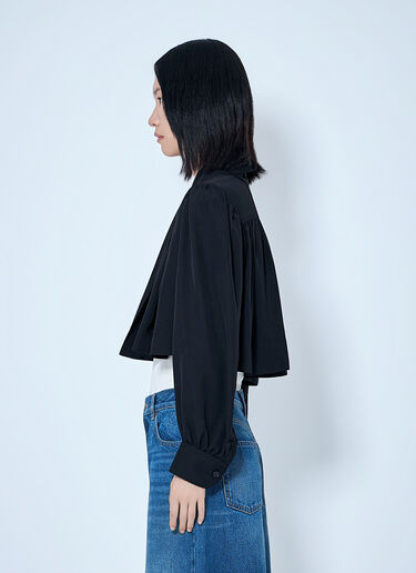 LN-CC® - Chloé: Gathered Cropped Jacket - Black Chloé Gathered Cropped Jacket Black chl0265010