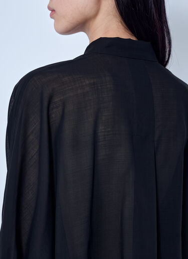 LN-CC® - Issey Miyake: Sheer Wool Shirt - Black Issey Miyake Sheer Wool Shirt Black ism0265004