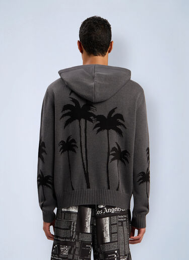 Back Palms Knit Hooded Sweatshirt Palm Angels Back Palms Knit Hooded Sweatshirt Grey pma0162060