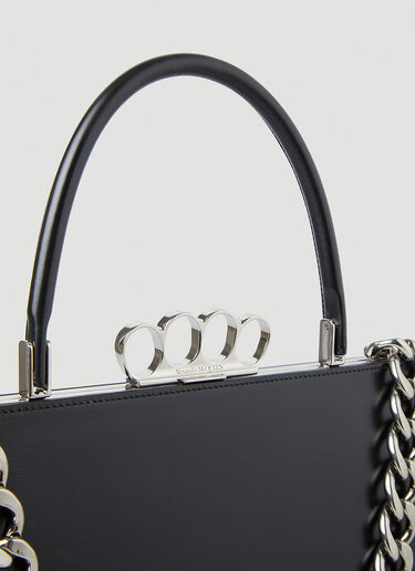 Alexander McQueen Four Ring Frame Handbag Black amq0248033