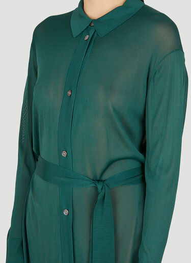 Studio Nicholson Belted Shirt Dress Green stn0249002