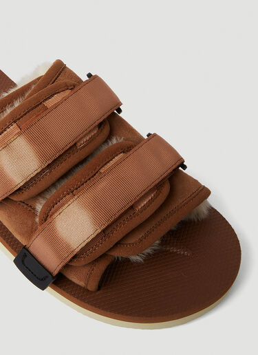 Suicoke Moto-Mab Shearling Sandals Brown sui0350002