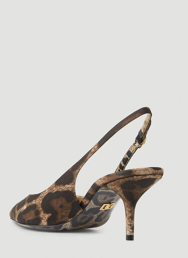 Dolce & Gabbana Leopard-Print Slingback Heels Brown dol0247007