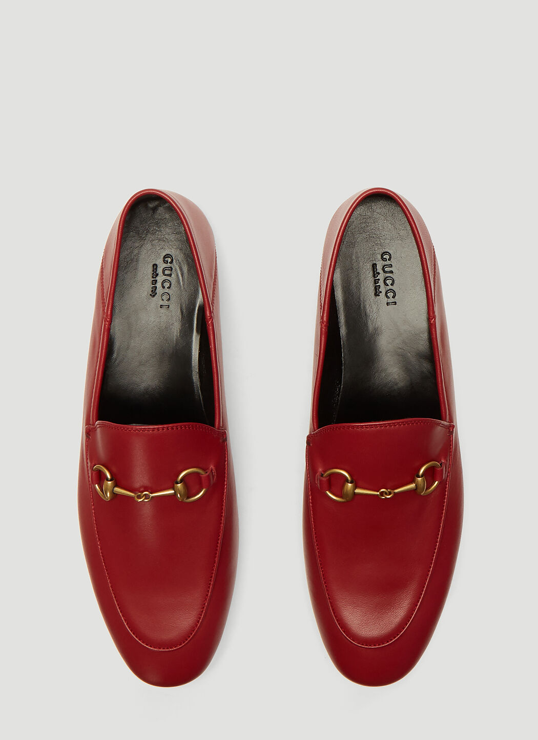 Gucci Brixton Leather Loafers in Red LN CC