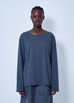 Miu Miu Stretch Poplin Top Blue miu0366054