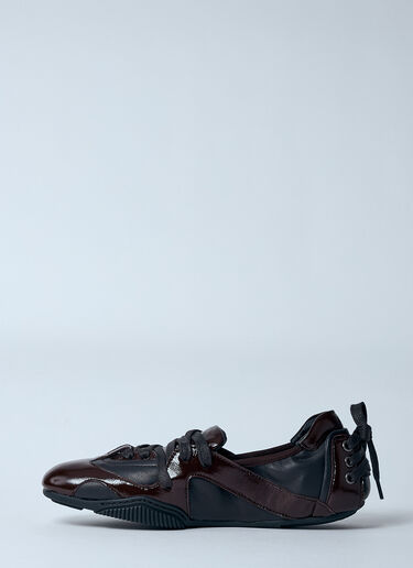 Acne Studios Lace-Up Leather Flats Brown acn0260015