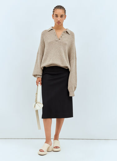 Wool Midi Skirt Jil Sander Wool Midi Skirt Black jil0257009