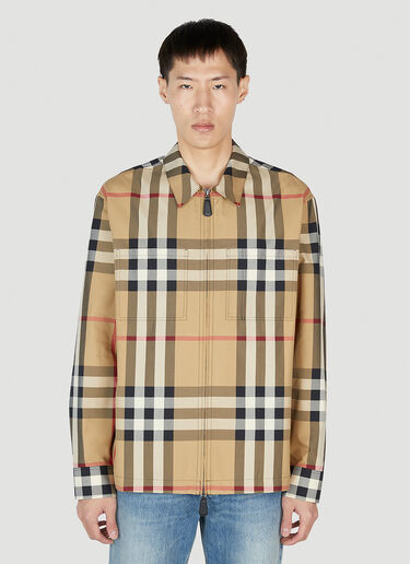 Burberry Check Shirt Beige bur0151035