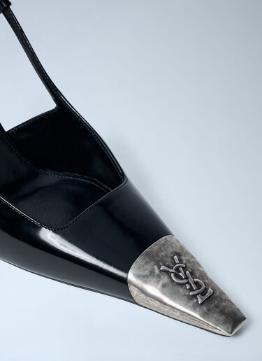 Jeanne 90 Slingback Heels Saint Laurent Jeanne 90 Slingback Heels Black sla0262000