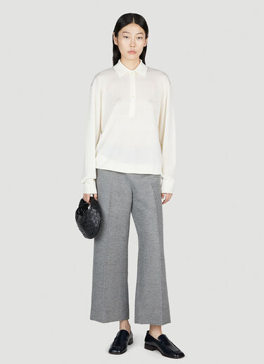 ニットポロシャツ TOTEME ニットポロシャツ クリーム tot0253021