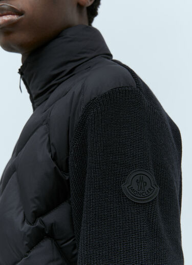 Moncler Zip-Up Down Cardigan Black mon0155036