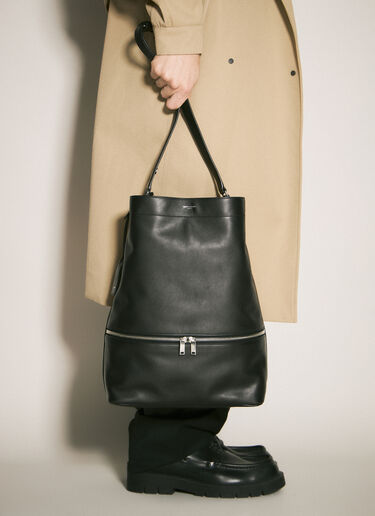 Saint Laurent Leather Hobo Tote Bag Black sla0158035