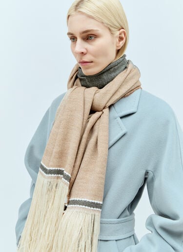 Max Mara Linen And Wool Stole Beige max0256037