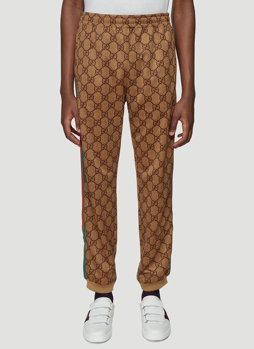Gucci GG Supreme Track Pants in Beige LN CC