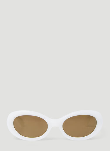 Dries Van Noten Oval Sunglasses White vns0353001