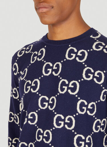 Gucci GG Jacquard Sweater Blue guc0150042