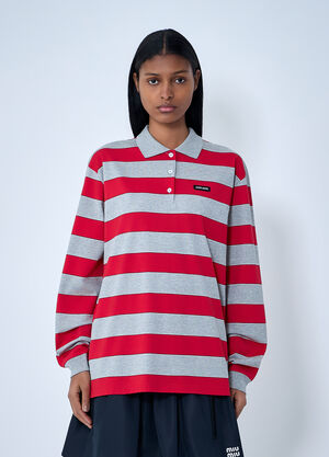 Miu Miu Striped Jersey Top Red miu0263053
