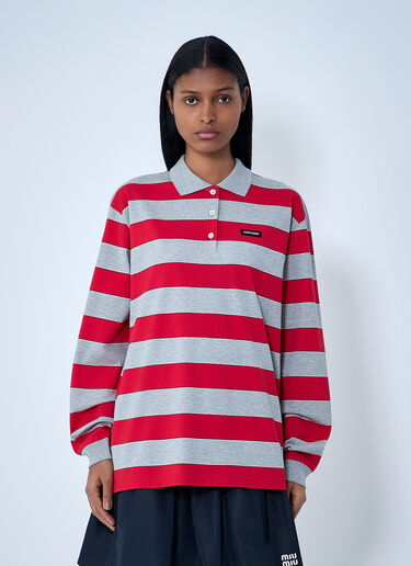 Miu Miu Striped Jersey Top Red miu0263053