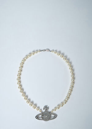 Vivienne Westwood Bas Relief Pearl Necklace Silver vvw0348010