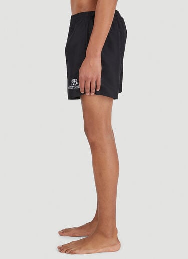 Balenciaga Logo Motif Swim Shorts Black bal0145132
