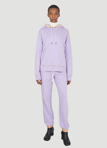 Moncler Contrast Trim Hooded Sweatshirt Purple mon0247033