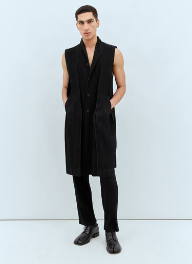 Tucked Pleated Vest Homme Plissé Issey Miyake Tucked Pleated Vest Black hmp0158005
