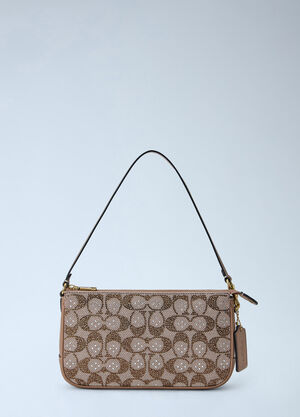 Coach Plaza Shoulder Bag In Crystal Signature Jacquard Brown coa0266029