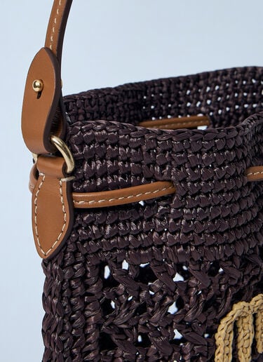 Mini Woven Logo Motif Bag Miu Miu Mini Woven Logo Motif Bag Brown miu0260029