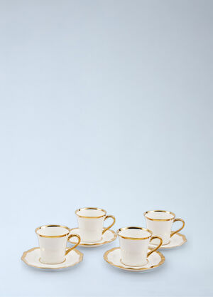 POLSPOTTEN Porcelain Teacup and Saucer Set White wps0691992