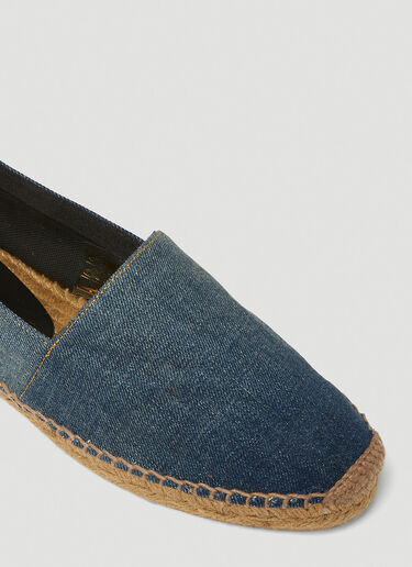 Saint Laurent Monogram Embroidered Denim Espadrilles Blue sla0247066