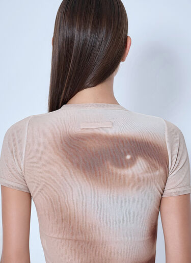 LN-CC® - Jean Paul Gaultier: Mesh Face-Print Baby T-Shirt - Beige Jean Paul Gaultier Mesh Face-Print Baby T-Shirt Beige jpg0266016