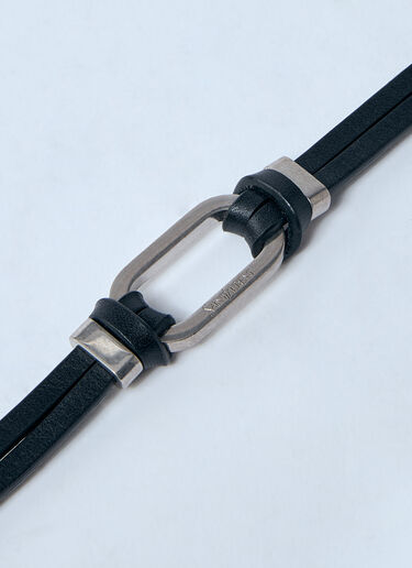 Saint Laurent Oval Ring Bracelet Black sla0159019