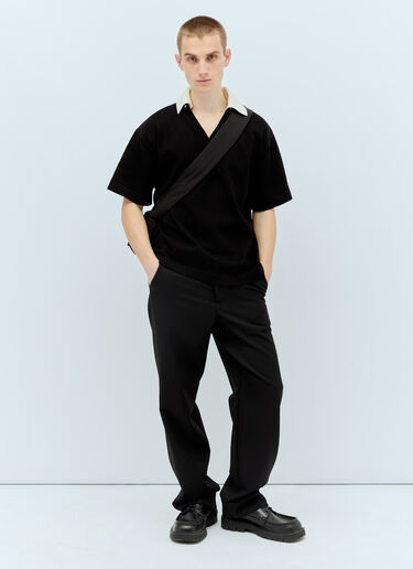 Jil Sander Knit Polo Shirt Black jil0156002