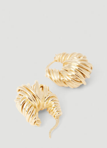 Bottega Veneta Twisted Hoop Earrings Gold bov0253091