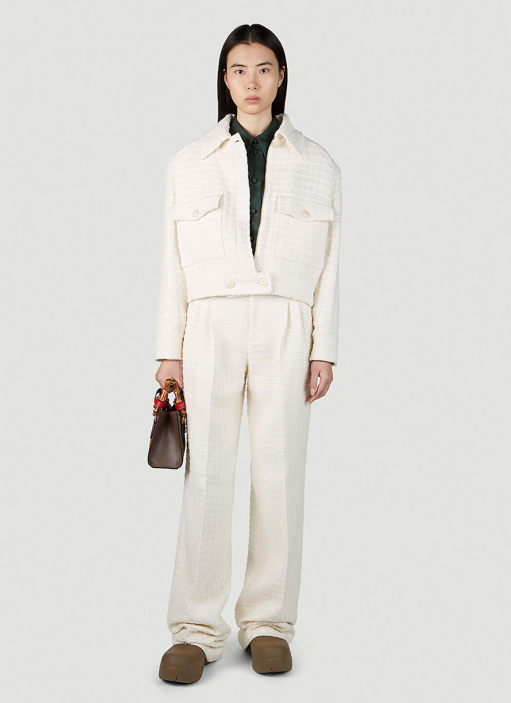 Gucci Tweed Pants in Cream | LN-CC