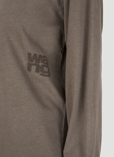 Alexander Wang Puff Logo Long Sleeve T-Shirt Brown awg0249015