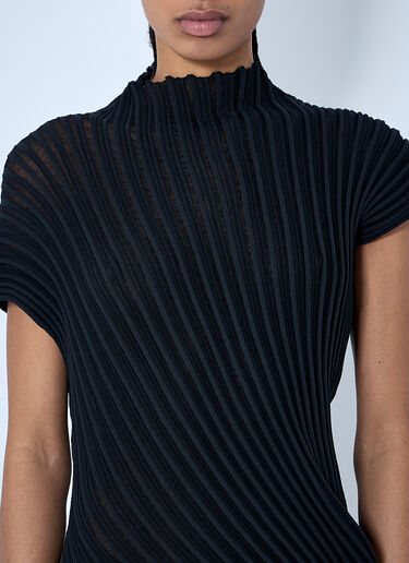Issey Miyake ストリームニットドレス  ブラック ism0260002