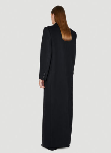 Saint Laurent Extra Long Wool Coat Black sla0154012