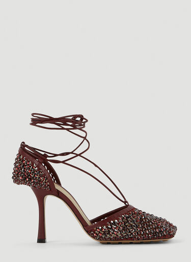 Bottega Veneta Stretch Mesh High Heels Burgundy bov0250046