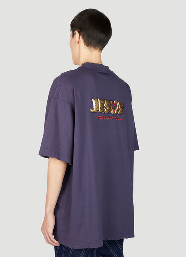 VETEMENTS Jesus Loves Me T-Shirt Navy vet0151012